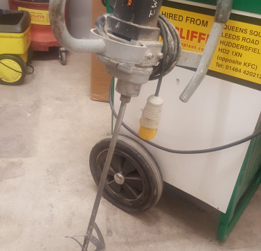 Protool MXP 1200E Plaster Paddle Mixer for hire at Jradcliffe Plant Hire.